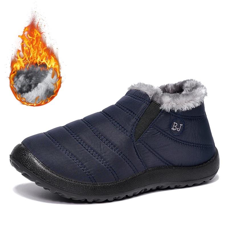 Winter Men Boots Waterproof Snow Boots Warm Fur Casual Men Shoes Antislip Ankel Boots Plush Cotton Shoes platform boots
