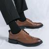 Spring and Autumn Leather Shoes Men's Brock Business Dress Leather Shoes Men's Wedding Groom Shoes