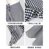 Black and White Plaid Skirt Women's Summer Long Skirt New Summer a Word Strap Retro Long Skirt Wear