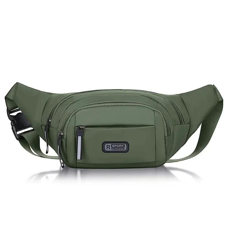 Canvas Fit Waistpack Mobile Fanny Waist Packs Men's Sports Outdoor Leisure Running Anti Theft Ultra Thin Invisible Waist Bag
