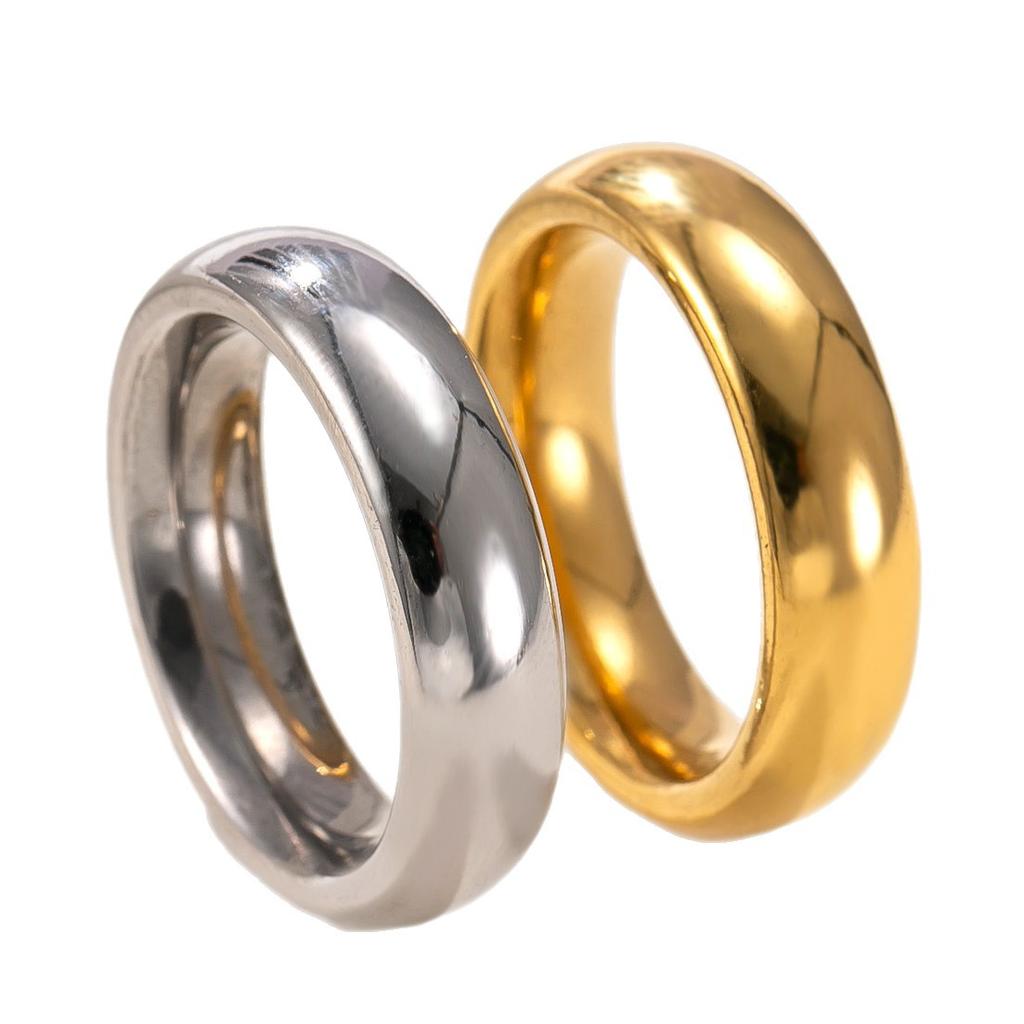 3mm 4mm 6mm 8mm Breite Edelstahl Goldfarbe Ring Damen Herren Minimalistisch Trendig Partnerringe Schmuck Hochzeitsgeschenk