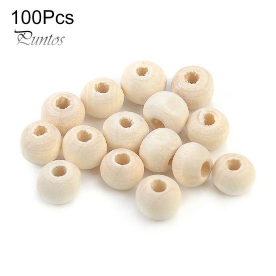 100Pcs 6/8/10/12/14mm Wooden Loose Beads for DIY Jewelry Earring Bracelet Craft