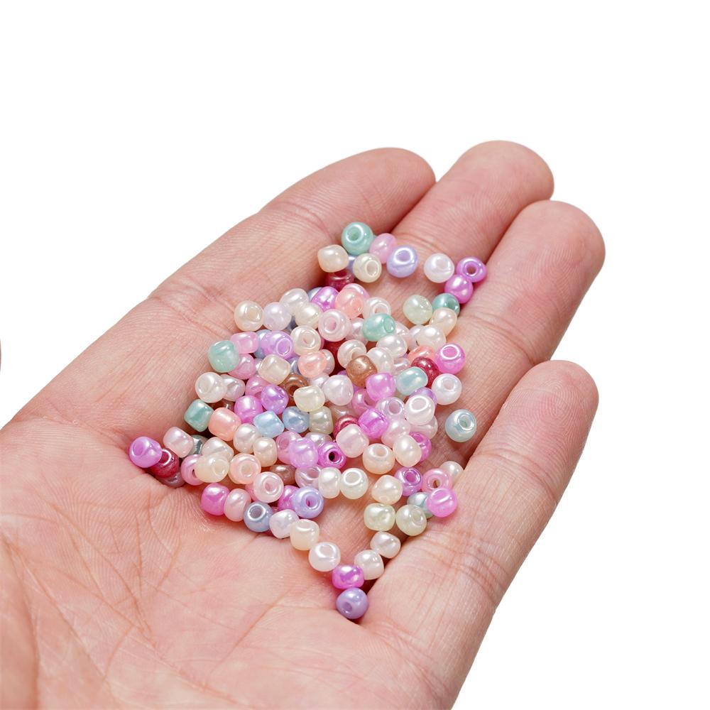 10g/lot 4mm Macaroon Color Glass Round Seed Beads Czech Spacer Seed Spacer BeadsFor DIY Jewelry Making Needlework Accessories