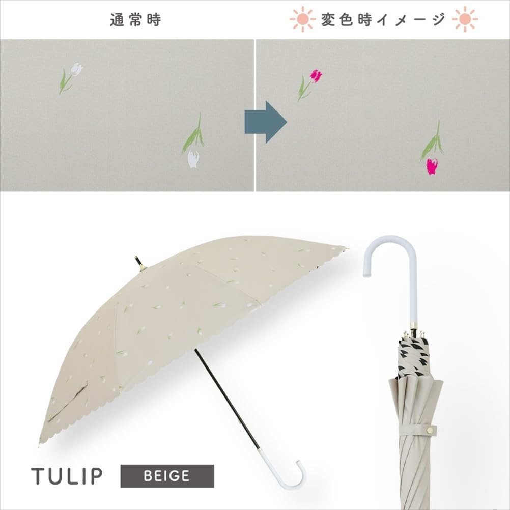 Ogawa Long For Sunny and Rainy UV Discoloration Hand 8 Colorful UV Protection Rate Shading Rate Over Heat Water 57285 Parasol, Umbrella, Days, Print,