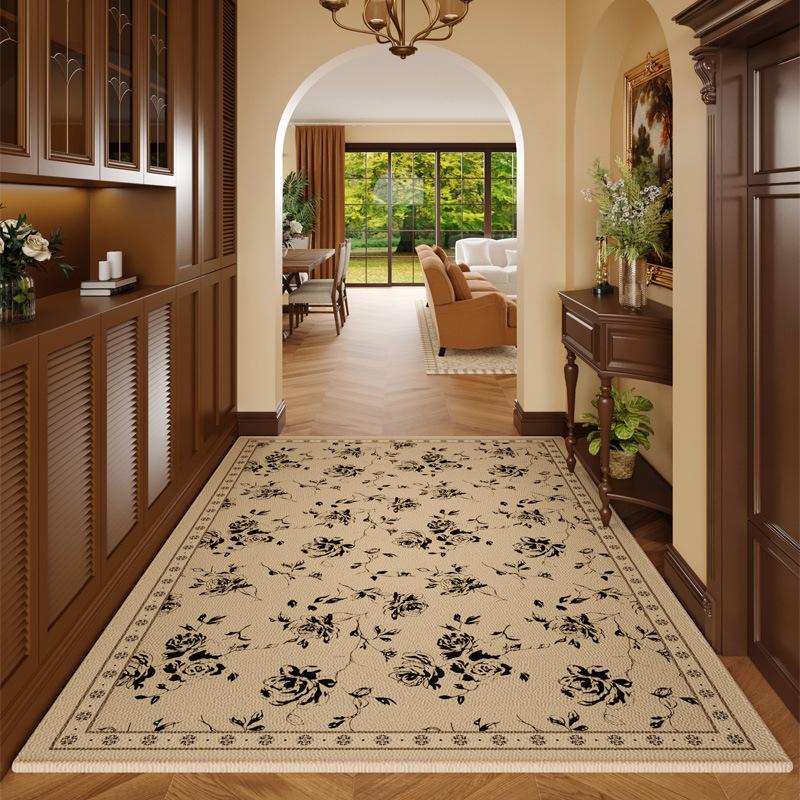 Premium entry door location can be cut at the door, entry carpet non-slip foot mat, household living room door mat retro leave-in