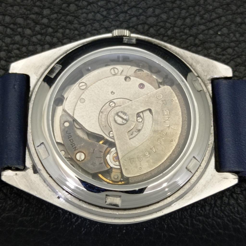 VINTAGE ORIENT AUTOMATIC 46941 JAPAN MENS BLUE COLOR DIAL WATCH A701821-5 R207-a701821