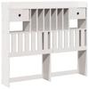 Headboard with Storage Space White 135 Cm Solid Pine Wood