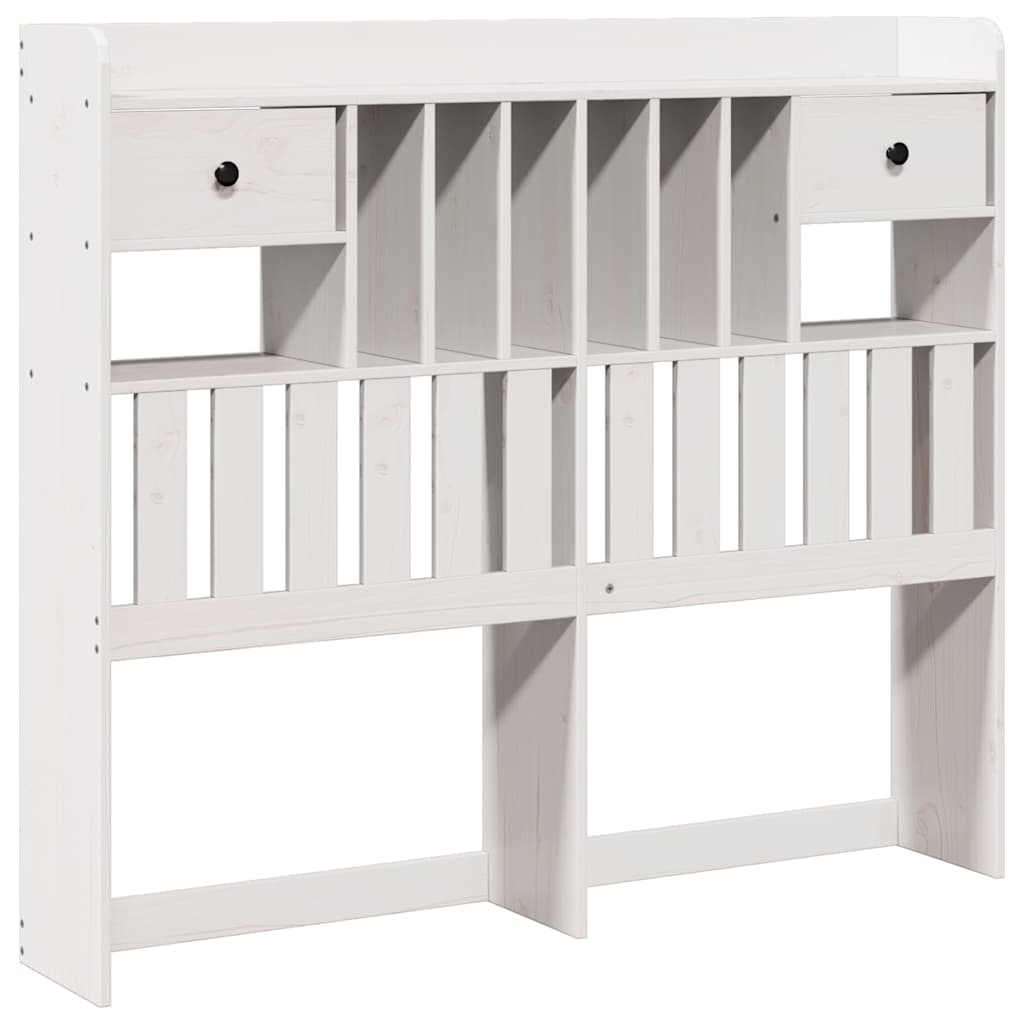 Headboard with Storage Space White 135 Cm Solid Pine Wood