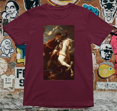 Epic Classical Art T Shirt – Dramatic Horse Rider Painting – Vintage Museum