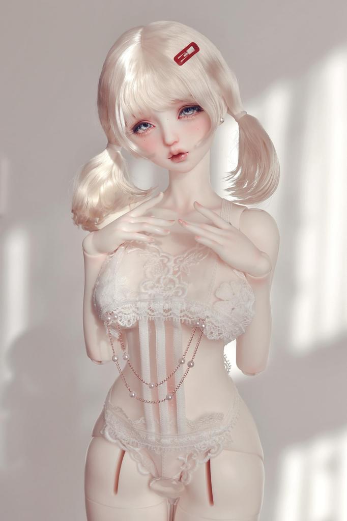 HAMRETHYPPZ BJD Kugelgelenkpuppe Puppe Puppe Dienstmädchen Sexy Spitze Dessous-Set für BJD Weißes Spitze Dessous-Set für Niedlichen Heimparty-Stil und Körper Nicht Weiß