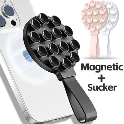 Přísavka Magnetický Držák na Telefon Barevné Zrcátko Sprcha Silikonový Přísavný Kryt na Telefon Stojanový Držák Pro iPhone 15 14 Magsafe