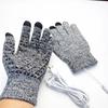 USB Electric Heating Knitted Warm Gloves Double-sided Heated Palm Glue Points Anti-slip Touch Screen Men and Women Outdoor Sports Riding