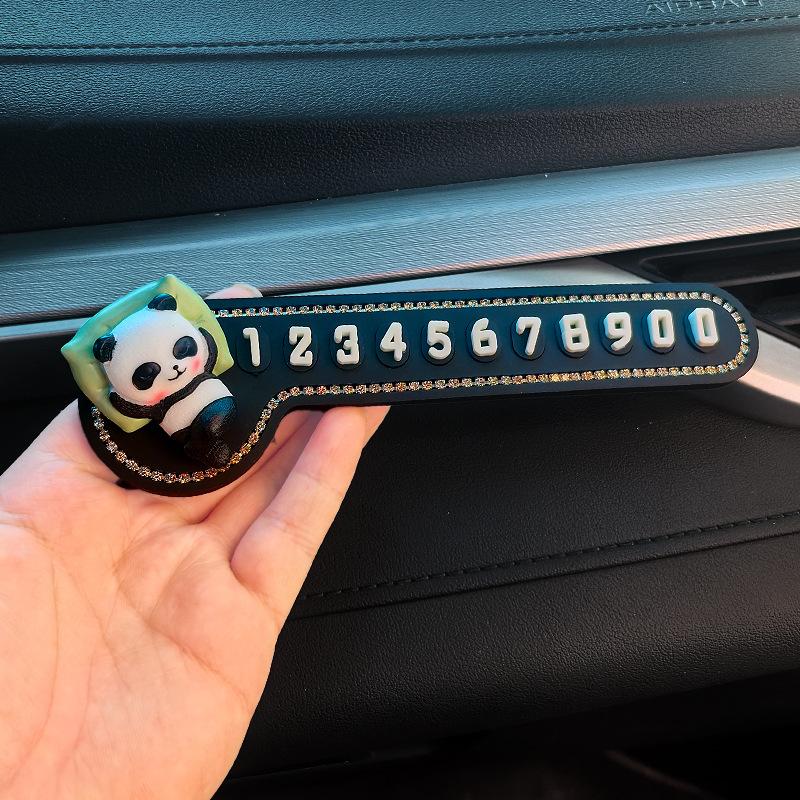 Car Temporary Parking Sign Cute Design Phone Number Card Dashboard Stop Sign ABS Material Auto Interior Decor for Car