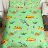 Niedliche Capybara-Druck Bettwäschesets Full Kawaii Honigbiene Bettbezug, Cartoon-Tiere Bettset Roter Liebesherz-Druck Bettbezug