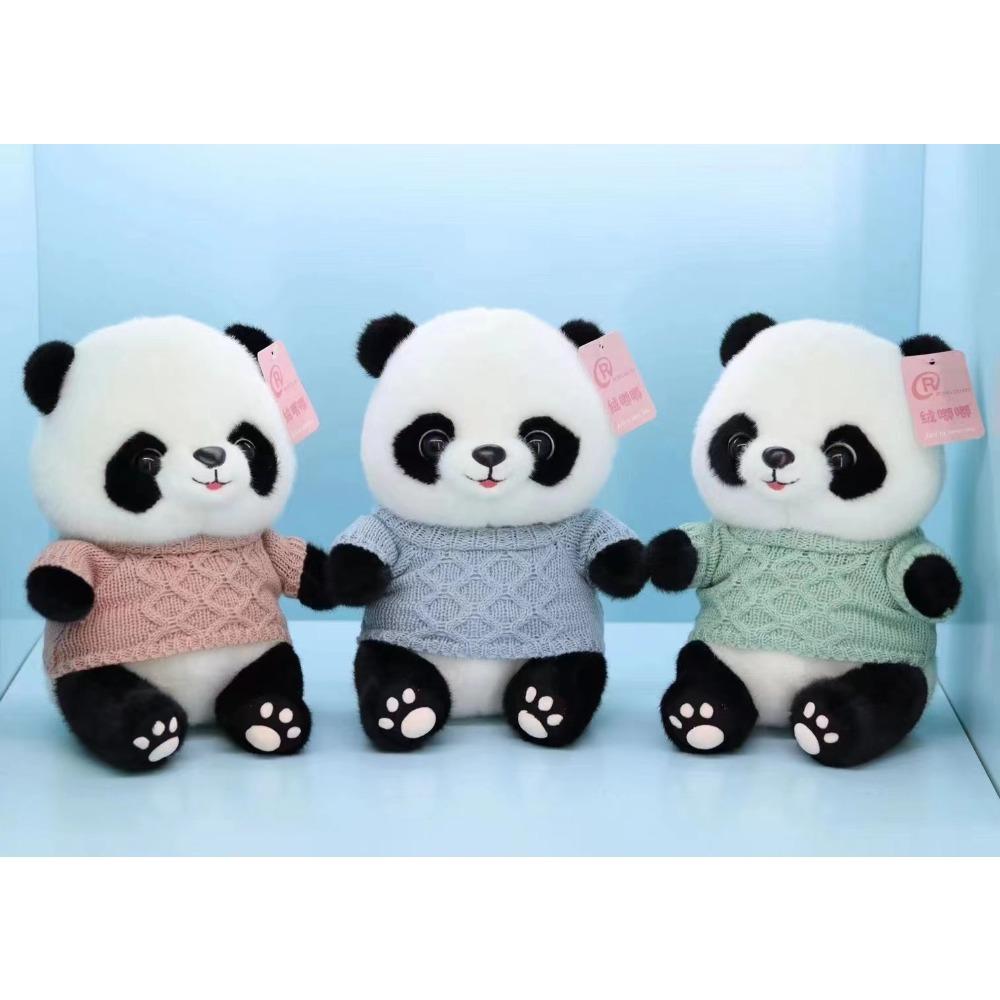 Cute scarf panda doll plush toy simulation giant panda doll 8 inch grab machine doll zoo memorial