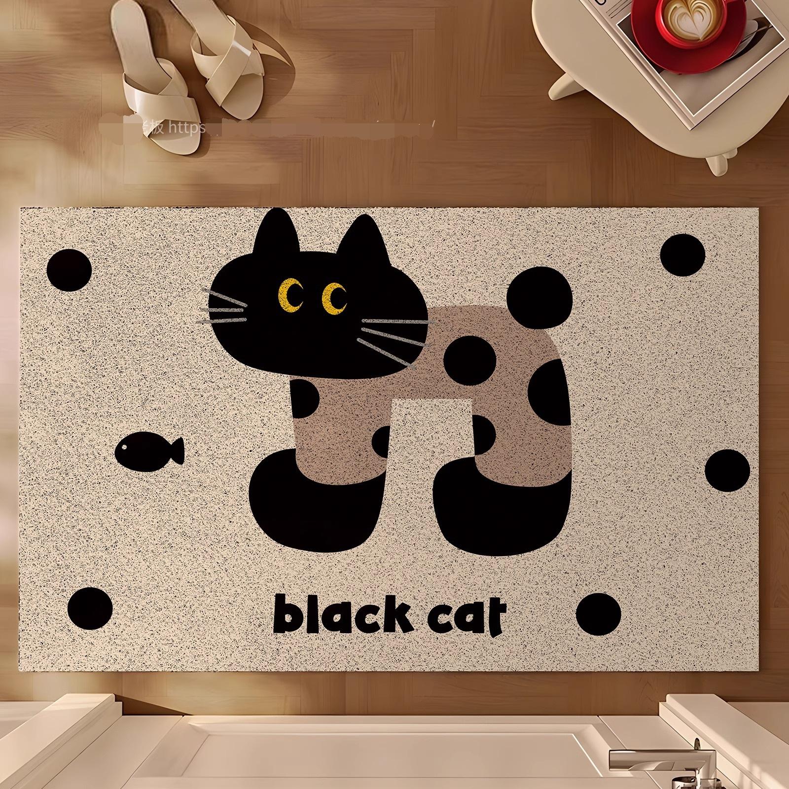 Cartoon Entry Door Floor Mat, Door Entry Foot Mat Can Be Cut Silk Ring Entry Door Mat Can Wipe Non-Slip And Dirt-Resistant Carpet 40*60cm