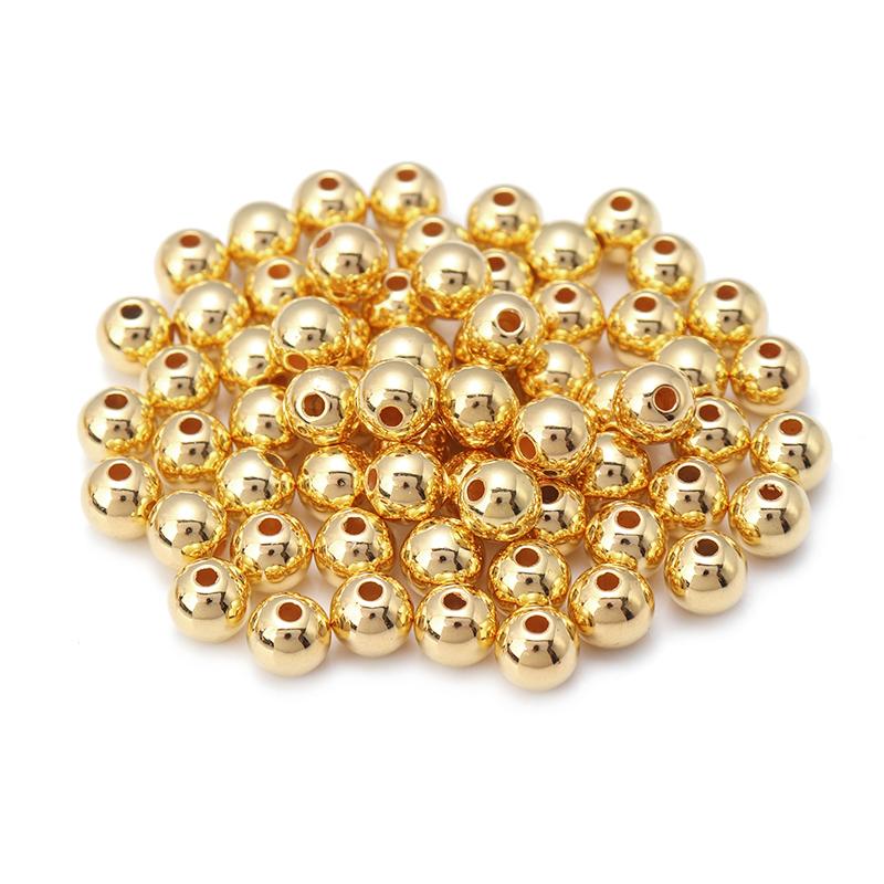 3 4 6 7 Mm 50-500pcs Gold Color CCB Ball Beads Round Loose Bead For Making DIY Bracelet Necklace Wedding Jewelry CLE