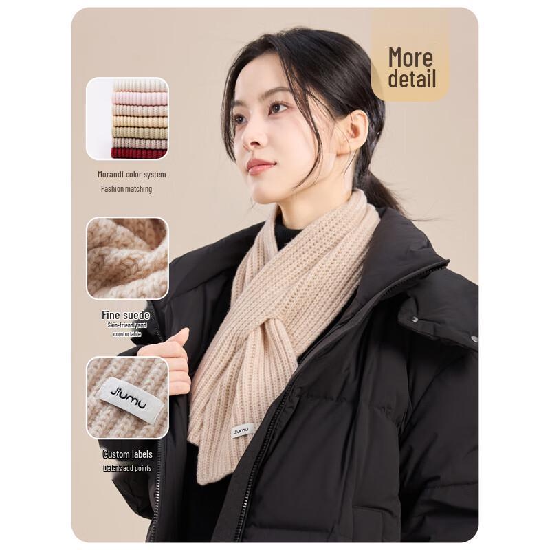 JIUMU Women's Wool Cross-Knit Scarf