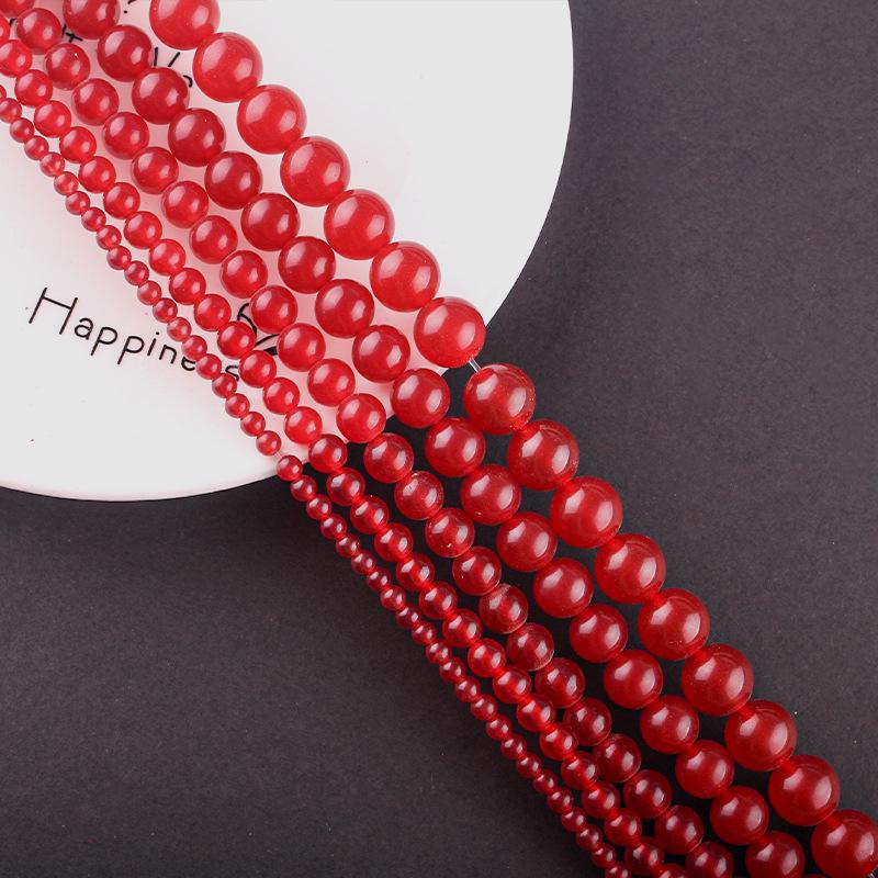 

Круглые бусины из красного агата и халцедона для изготовления украшений и аксессуаров своими руками, материалы для изготовления браслетов и ожерелий ручной работы 4mm Strand