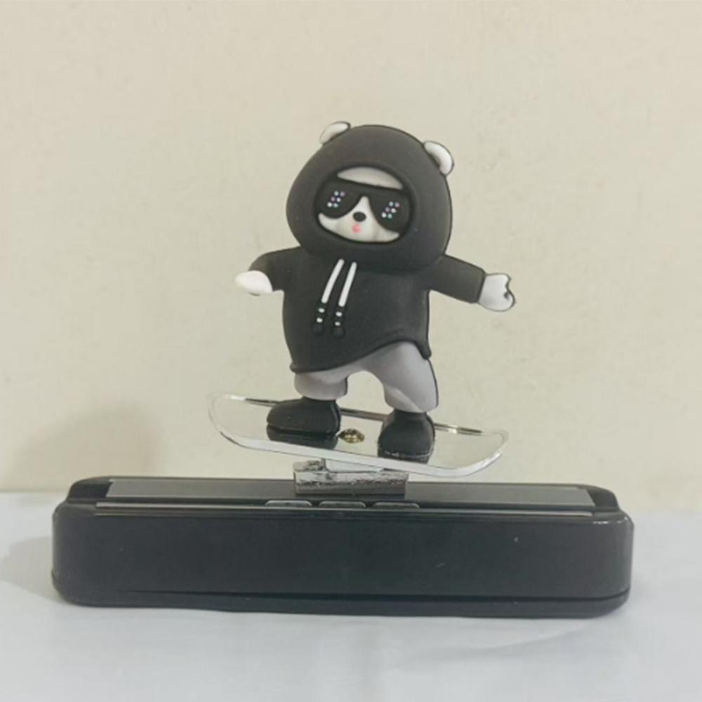 Cool Skateboards Bear Car Dashboard Ornament, Black