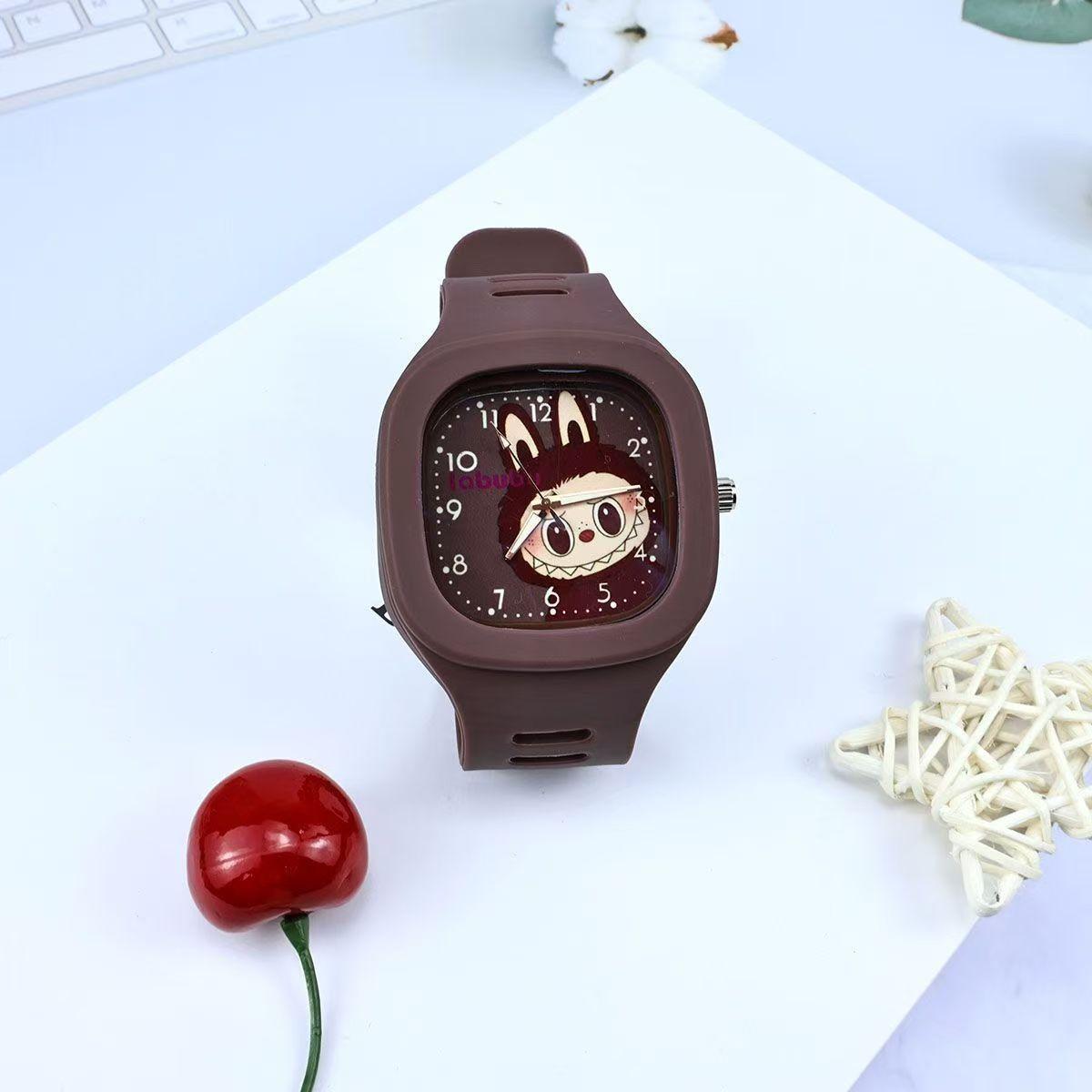 

Милые квадратные часы Labubu из силикона и кварца, модные студенческие часы для мальчиков и девочек 1pc