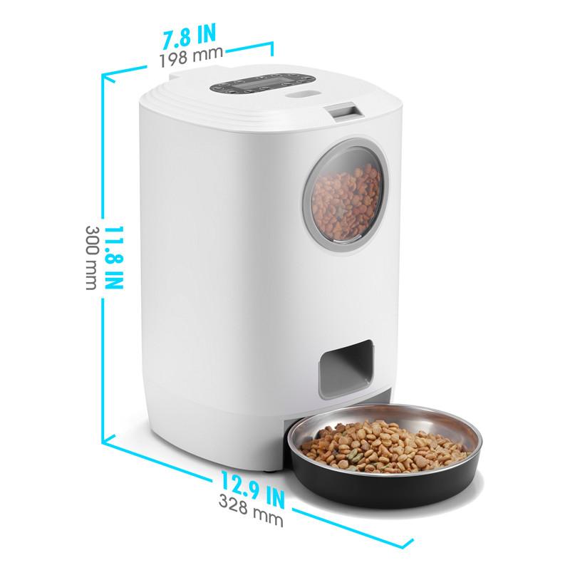 4.5L Smart Pet Auto Feeder for Cats Large Dogs Treat Dispenser Stainless Steel Food Tray With  4 Meal Voice Recorder