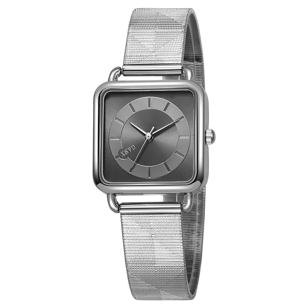 Fashionable simple versatile square dial alloy women's quartz watch, suitable for daily wear, Christmas gifts