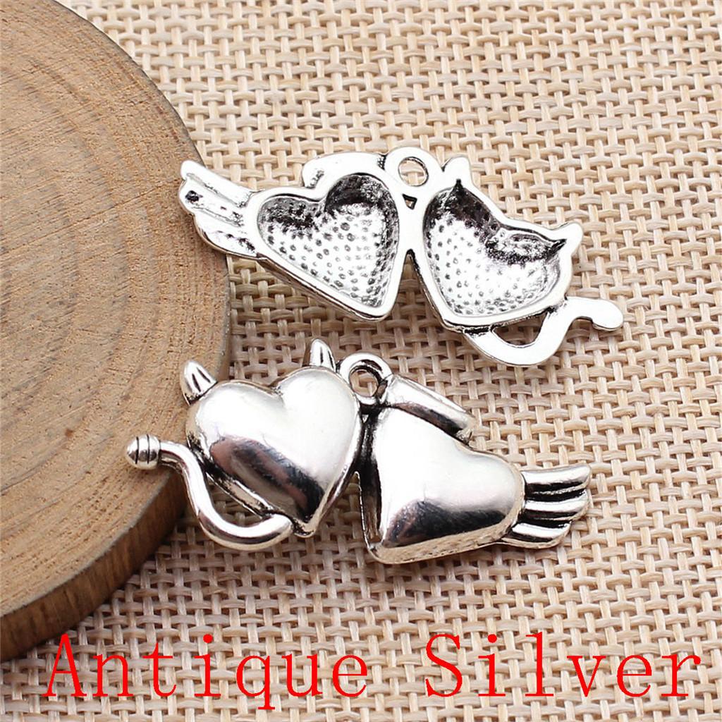Big Heart Shaped Charms Pendant For Bracelet Necklace Jewelry Making Craft Findings