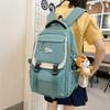 Blocked Color Fashionable Letter Decoration Large Capacity Student Backpack