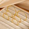 2 Pcs Stainless Steel Round Hoop Earrings Woman 20-40mm Big Circle Earrings Gold Silver Color Ear Buckle Huggie Daily Jewelry