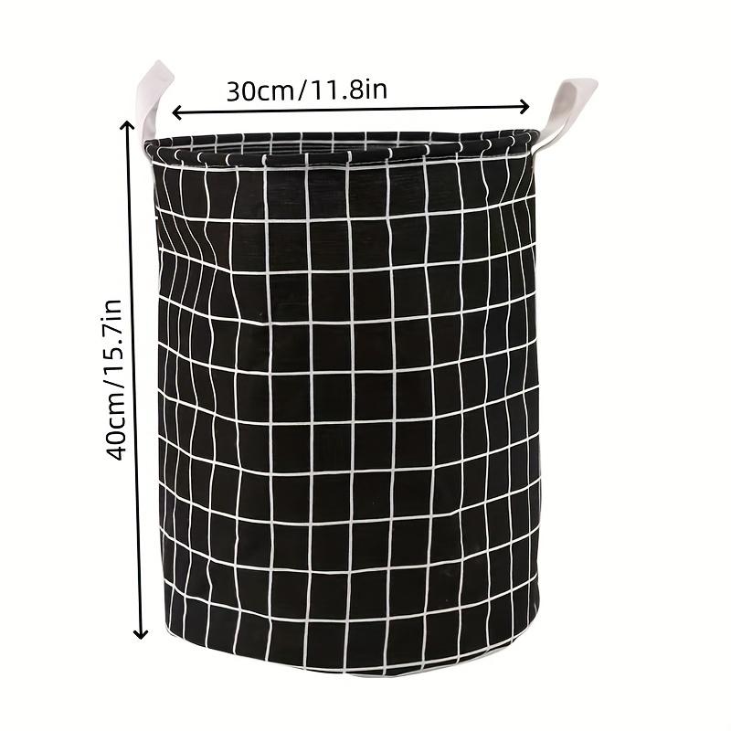 1Pc/Nordic Style Plaid Fabric Dirty Laundry Basket, Foldable Large Capacity Household Storage Basket