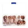 100pcs Red Copper Oil Seal Washer Set - Boxed Mechanical Flat Washers