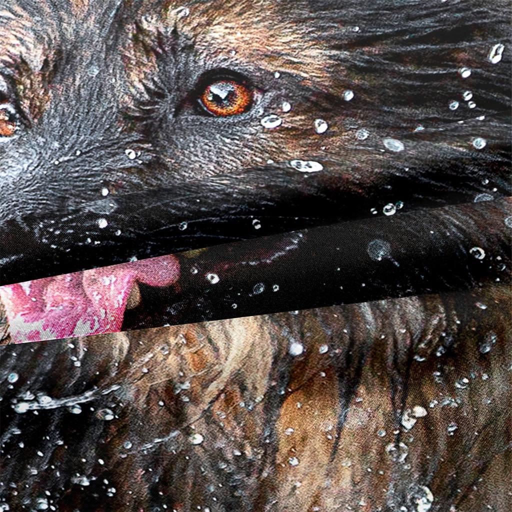 3D-gedruckte Bettwäsche Schäferhund Bettbezug Haustierhund Dreiteilige Heimtextilien