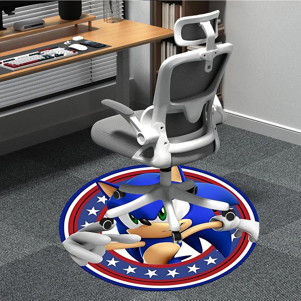 1pc Sonic Adventure Office Round Area Rug,  Under Office Chairs Bedroom Living Room Home Decor a0926026