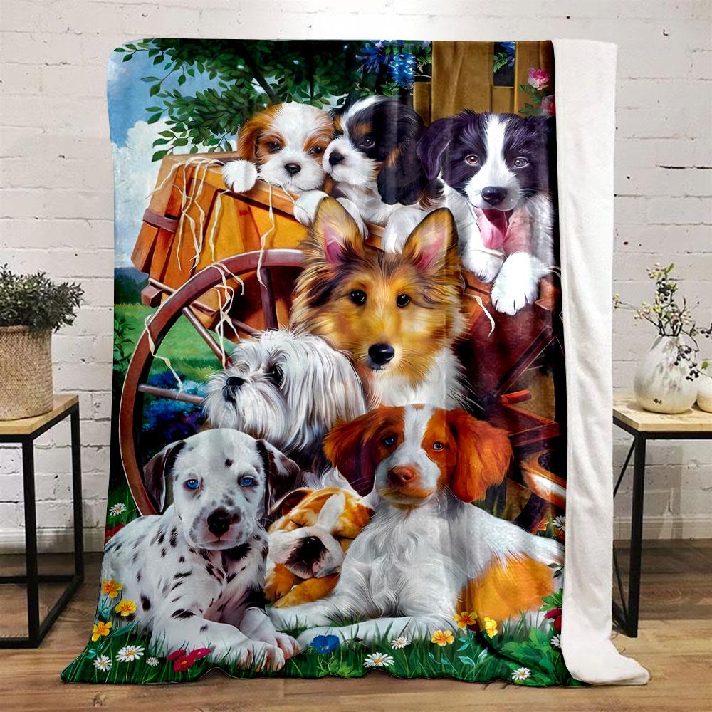 Adorable Dogs Pattern Soft Throw Blanket bedroom Blanket for Livingroom Couch lunch break Soft throw for Friend's festival Gift