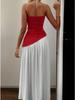 Spring/Summer 2026 European & American Women's Strapless Backless Solid Color Slit Long Dress