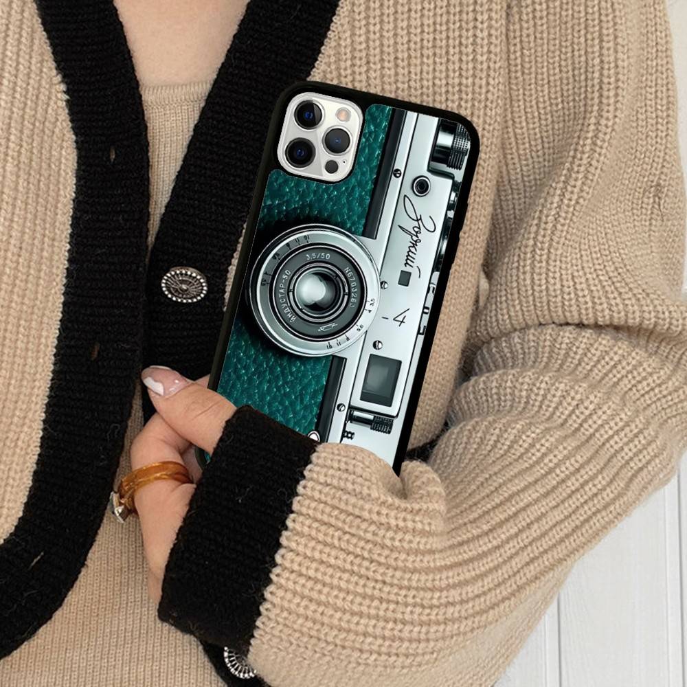 Retro Vintage Camera Shockproof Phone Case For IPhone 11 12 13 14 15 16 17 Pro Max Plus PC TPU Hard Cover