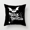New Halloween Black and White Skull Pumpkin Printed Peach Leather Velvet Pillowcase Sofa Office Cushion Cover
