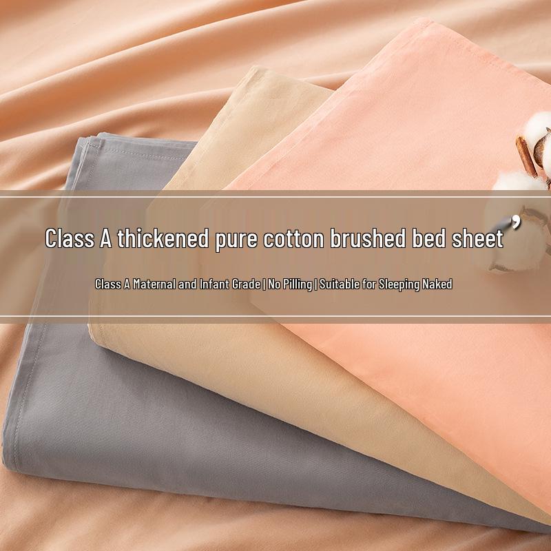 Premium 100% Long-Staple A-Grade Pure Cotton Satin Bed Sheet for Dorms
