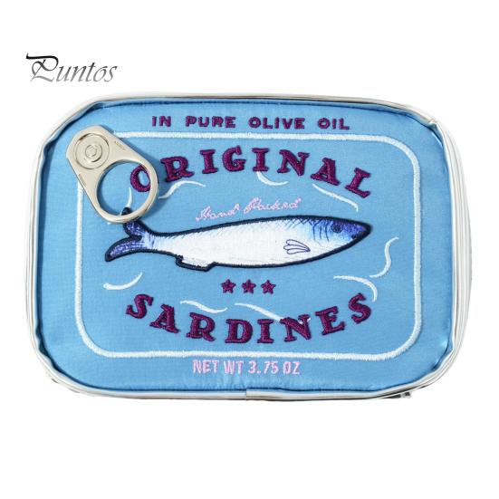 

Консервированные сардины косметичка большой емкости застежка-молния изысканные узоры вышивки портативная дорожная косметичка органайзер для косметики синий