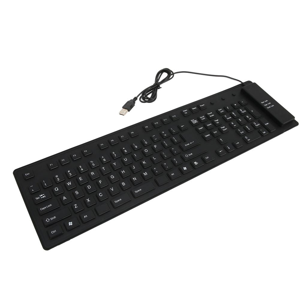 109 Keys Foldable Silicone Keyboard Quiet Waterproof Dustproof USB Wired Flexible Keyboard for Desktop Laptop Home