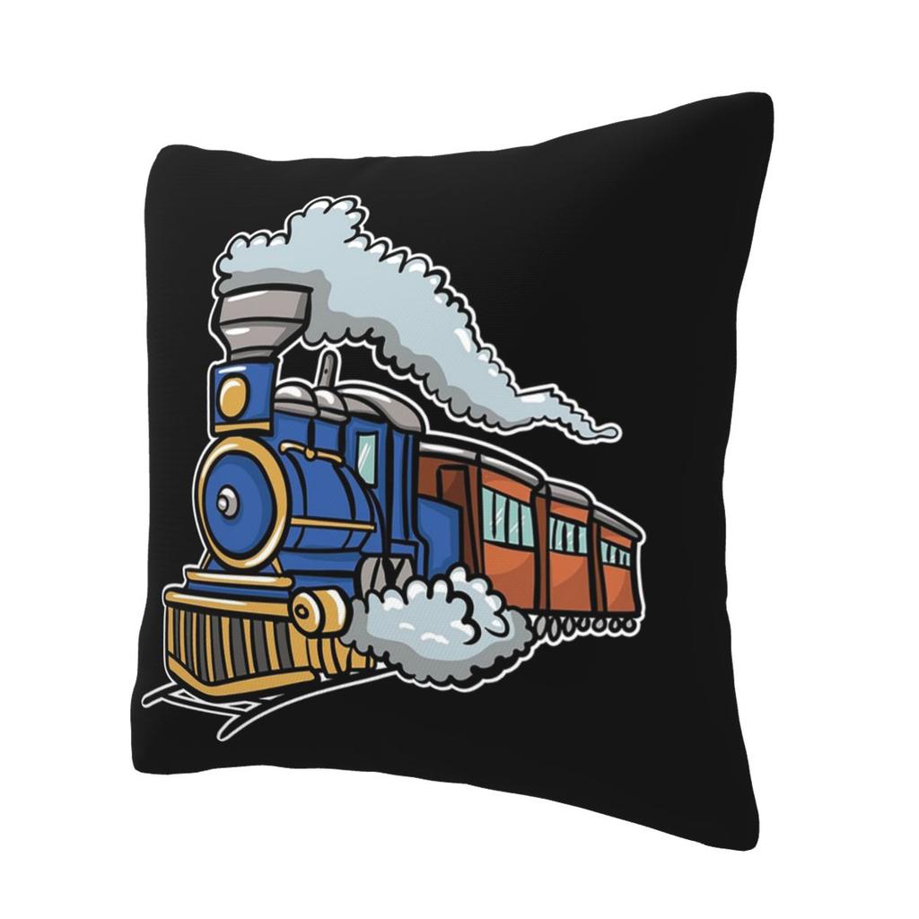 Train Railroad Square Pillowcase Pillow Cover Cushion Decor Comfort Throw Pillow for Home Living Room
