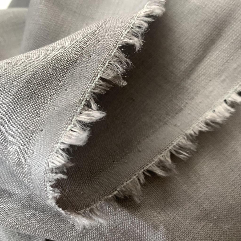 Linen Thin Fabric for Crafts and Handmade Masks 100% (Gray, 200cm)