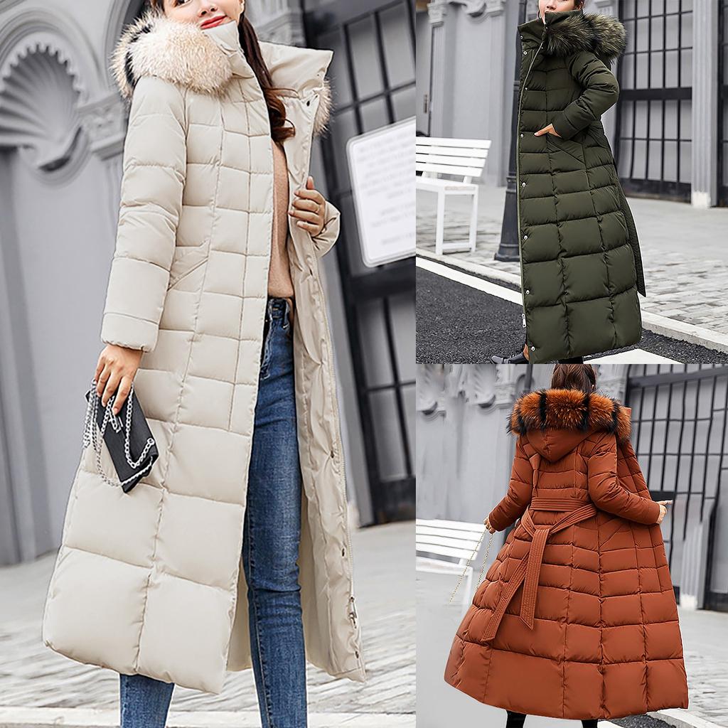 Dámské dámské zateplené velké velikosti jednobarevné s kapucí, jednoprsé, střední délka bavlněná bunda vesta, tenký kardigan kabát