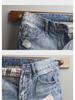 Men's Slim Korean Style Light-Colored Ripped Denim Shorts - Summer Breeches with Raw Edges