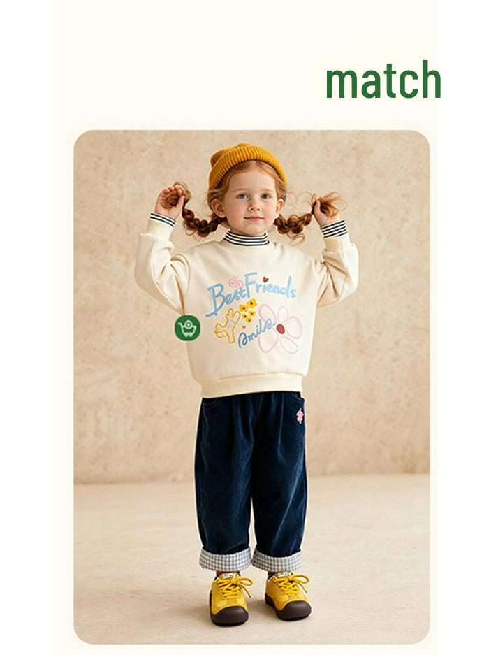 Winter 2025 Girls' Fleece-Lined Warm Casual Pants