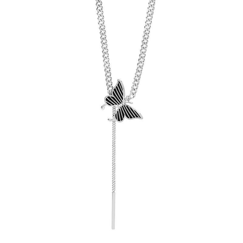 

And Exquisite Gold Silver Butterfly Necklace For Women Perfect For Outfits Seasonal серебряный