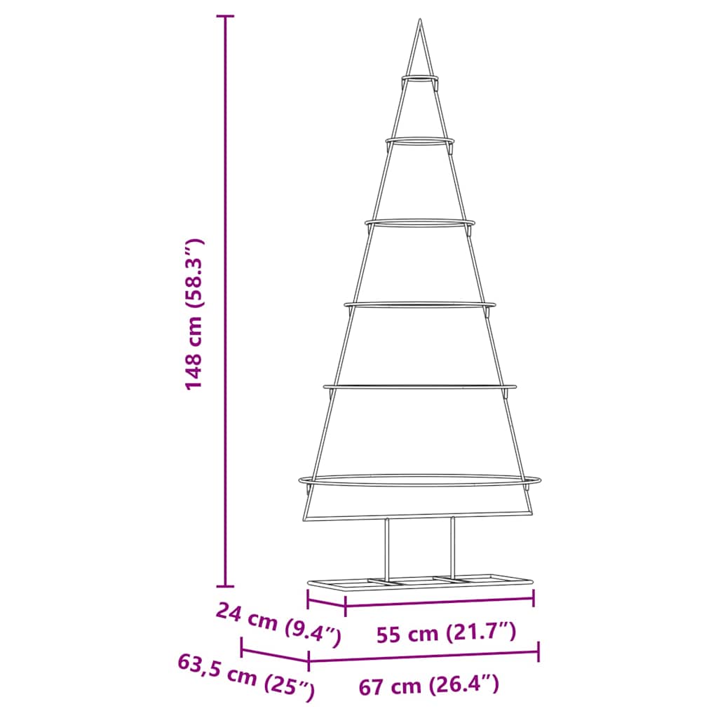 Metal Christmas Tree Gold 148 cm Powder Coated Steel