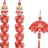 Chinese Dragon Lunar Year Couplets Hanging Ornament Traditional Fu Character for Festival