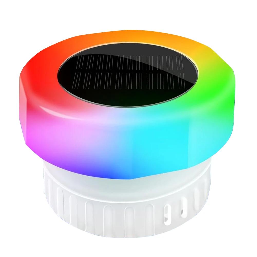 Solar Adjustable Pool Chlorine Dispenser with Colorful Lights Floating Pool Chlorine Dispenser Adjustable Release Chlorinator